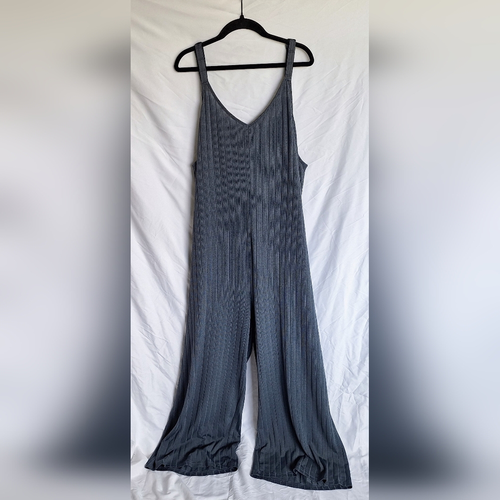 3x Women's Wide-Leg Jumpsuit - Slate Gray